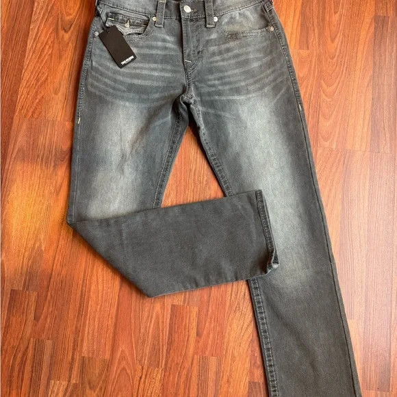 True Religion Men's Charcoal Relaxed Jeans